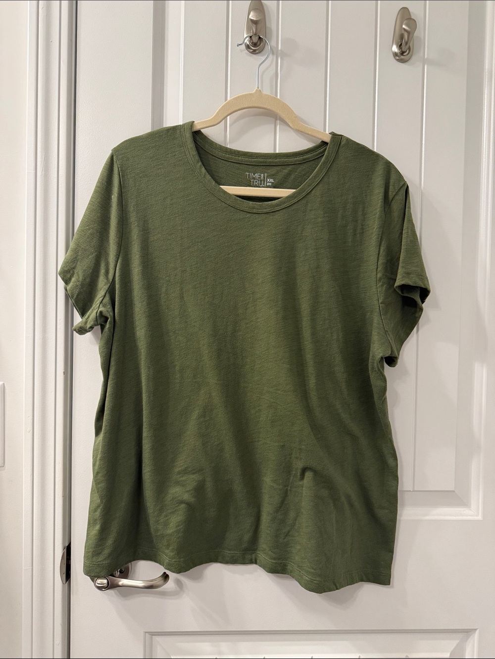 Time and tru XXL Women's Olive Crew Neck Short Sleeve Tee